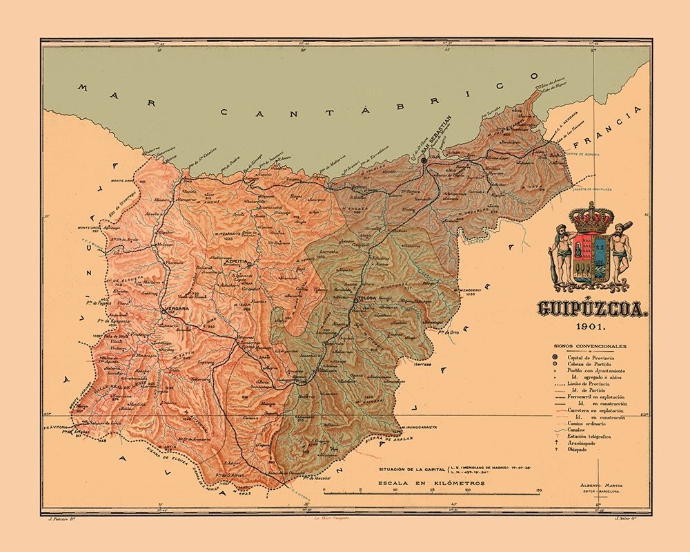 Gipuzkoa Spain 1901 - Martine 1904 art print by Martine for $57.95 CAD