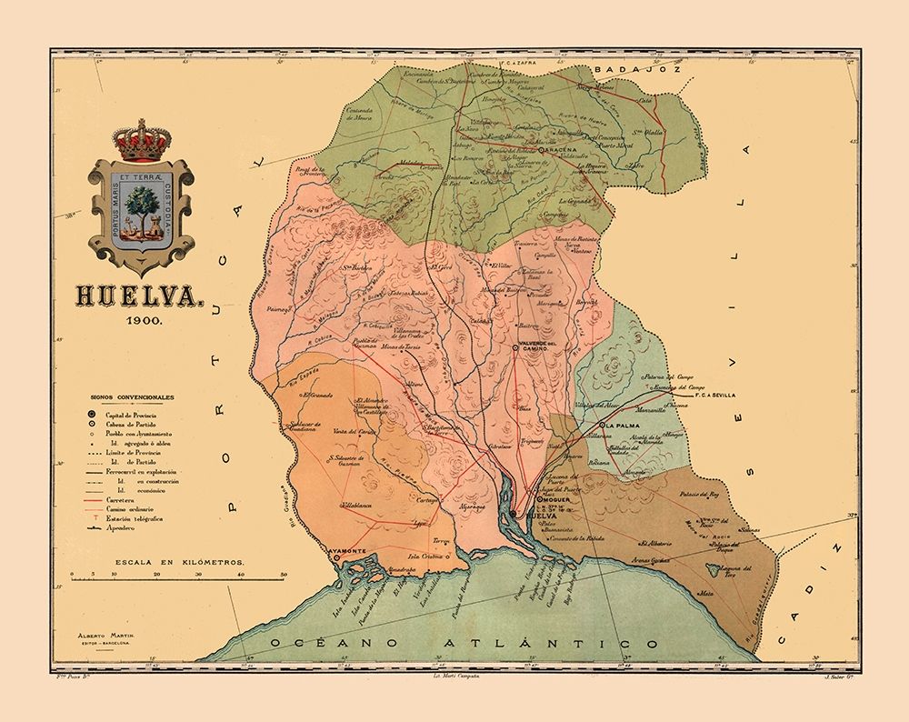 Huelva Spain 1900 - Martine 1904 art print by Martine for $57.95 CAD