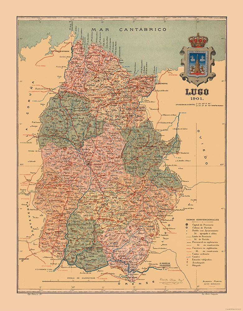 Lugo Spain 1901 - Martine 1904 art print by Martine for $57.95 CAD