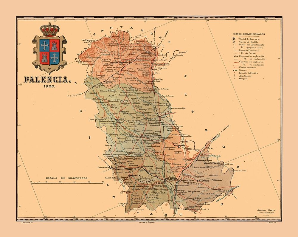 Palencia Spain 1900 - Martine 1904 art print by Martine for $57.95 CAD
