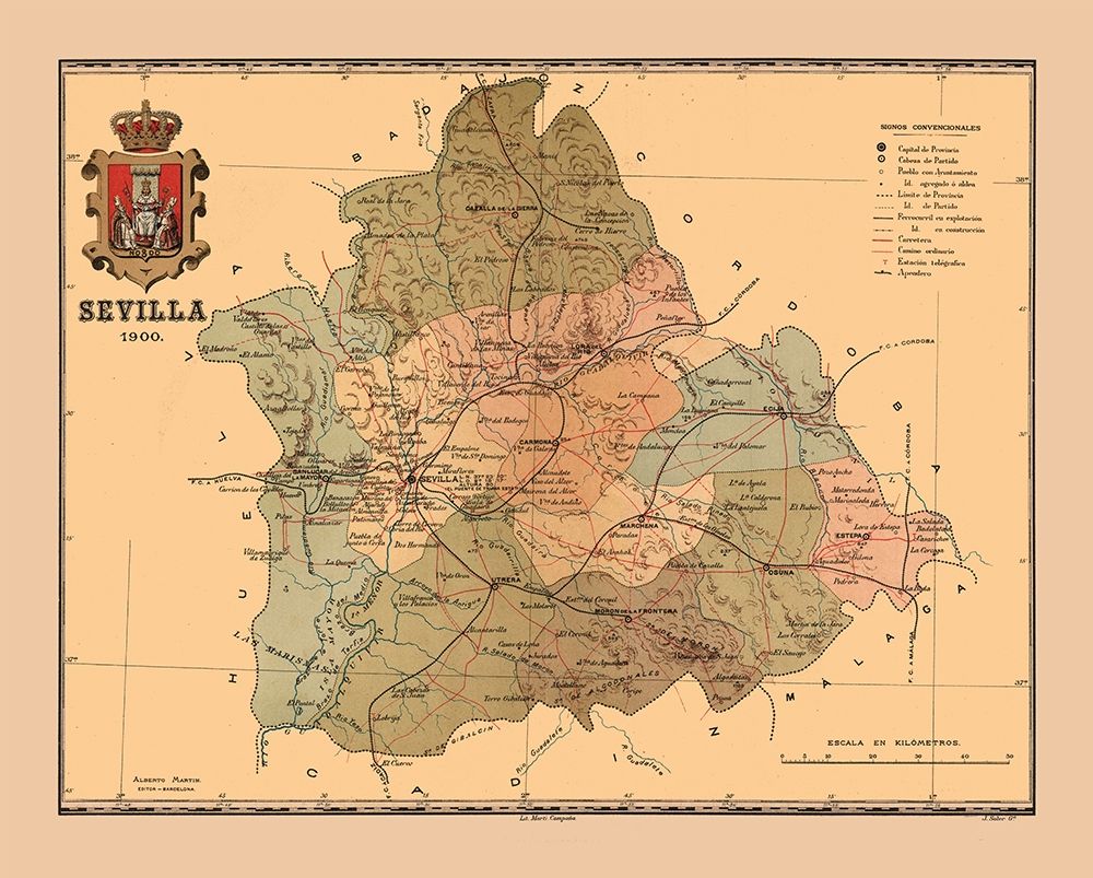 Seville Spain 1900 - Martine 1904 art print by Martine for $57.95 CAD