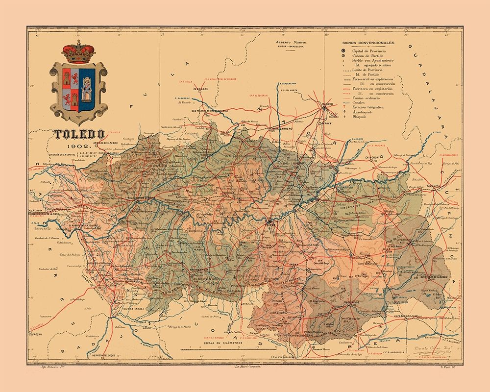 Toledo Spain 1902 - Martine 1904 art print by Martine for $57.95 CAD
