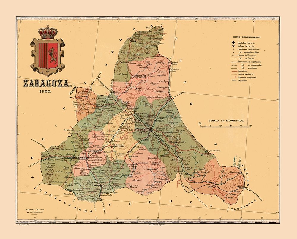 Zaragoza Spain 1900 - Martine 1904 art print by Martine for $57.95 CAD