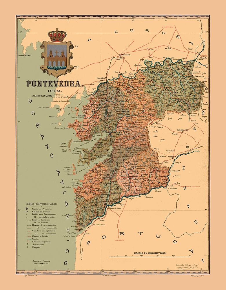 Pontevedra Spain 1902 - Martine 1904 art print by Martine for $57.95 CAD