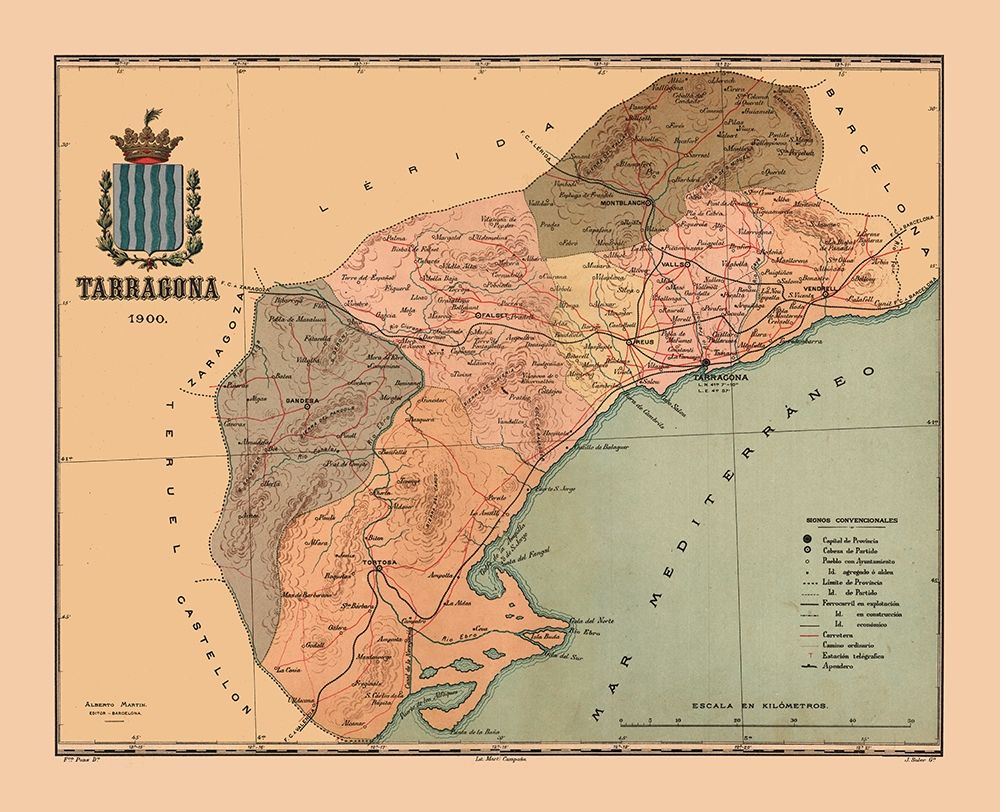 Tarragona Spain 1900 - Martine 1904 art print by Martine for $57.95 CAD