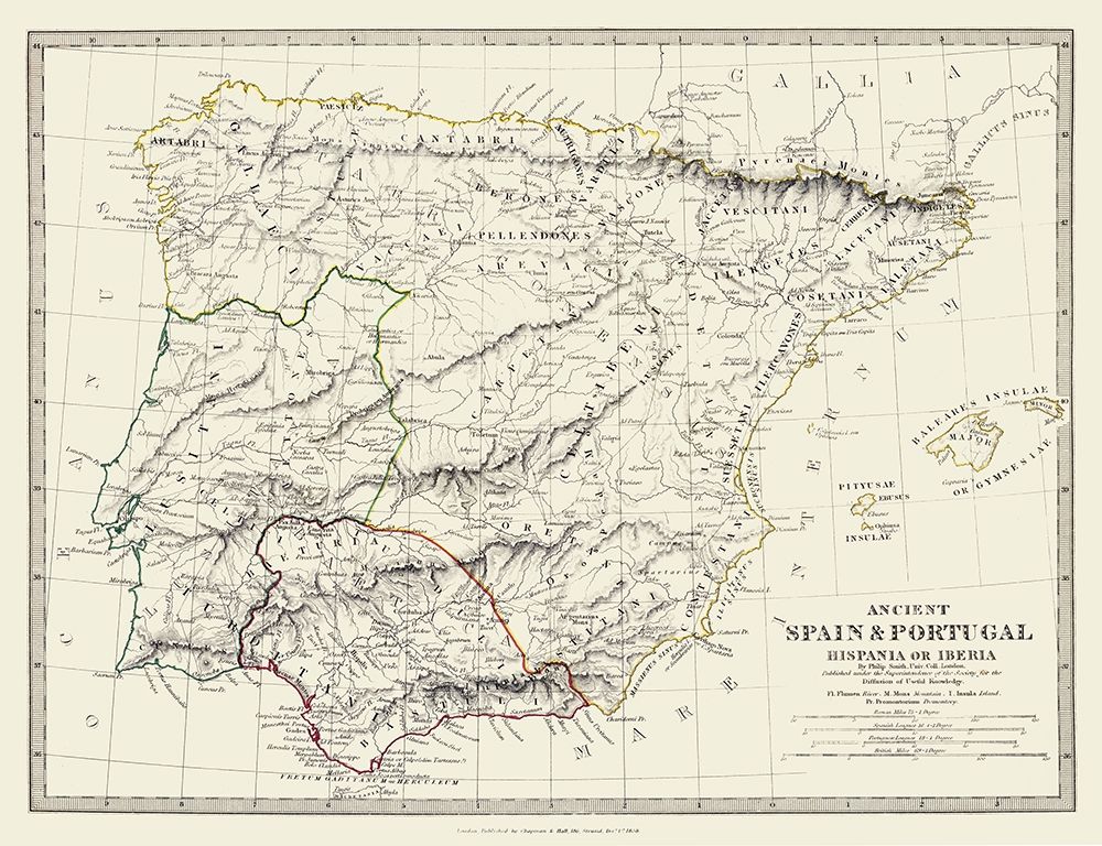 Ancient Spain Portugal - Chapman 1830 art print by Chapman for $57.95 CAD