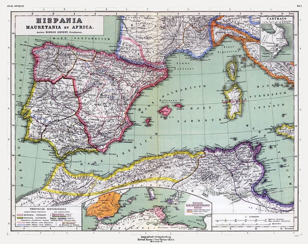 Spain North Africa - Kiepert 1903 art print by Kiepert for $57.95 CAD
