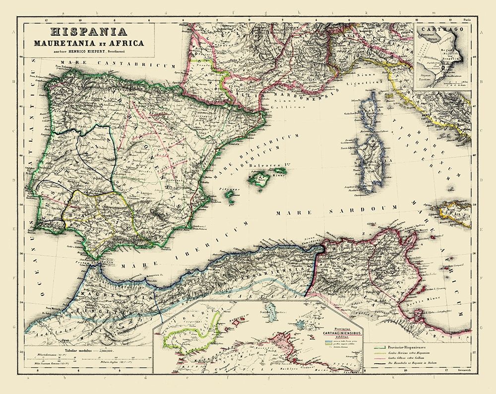 Spain North Africa - Kiepert 1903 art print by Kiepert for $57.95 CAD