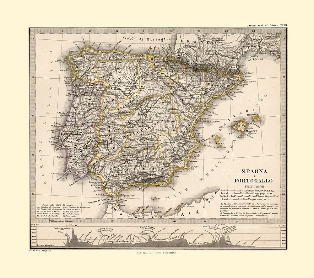 Portugal Spain - Perthes 1870 art print by Perthes for $57.95 CAD