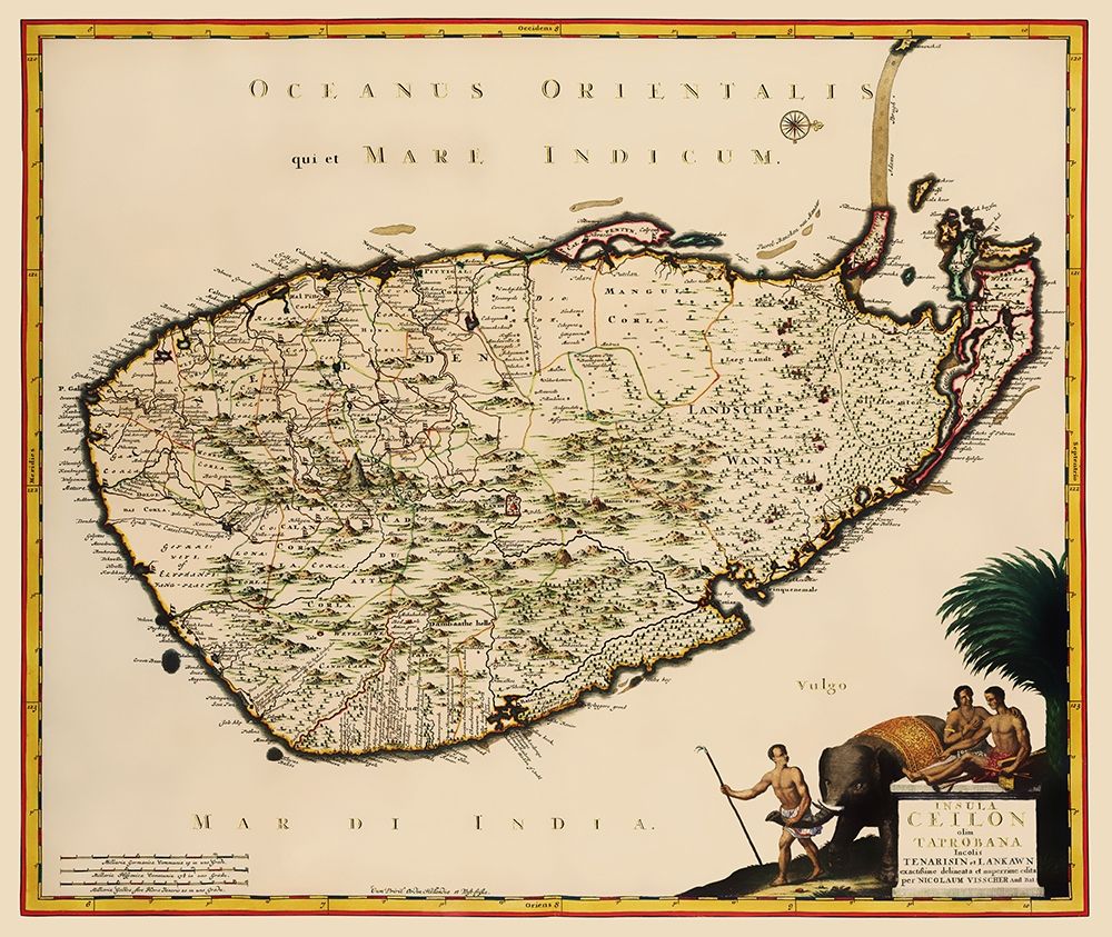 Asia Ceylon Sri Lanka - Visscher 1681 art print by Visscher for $57.95 CAD