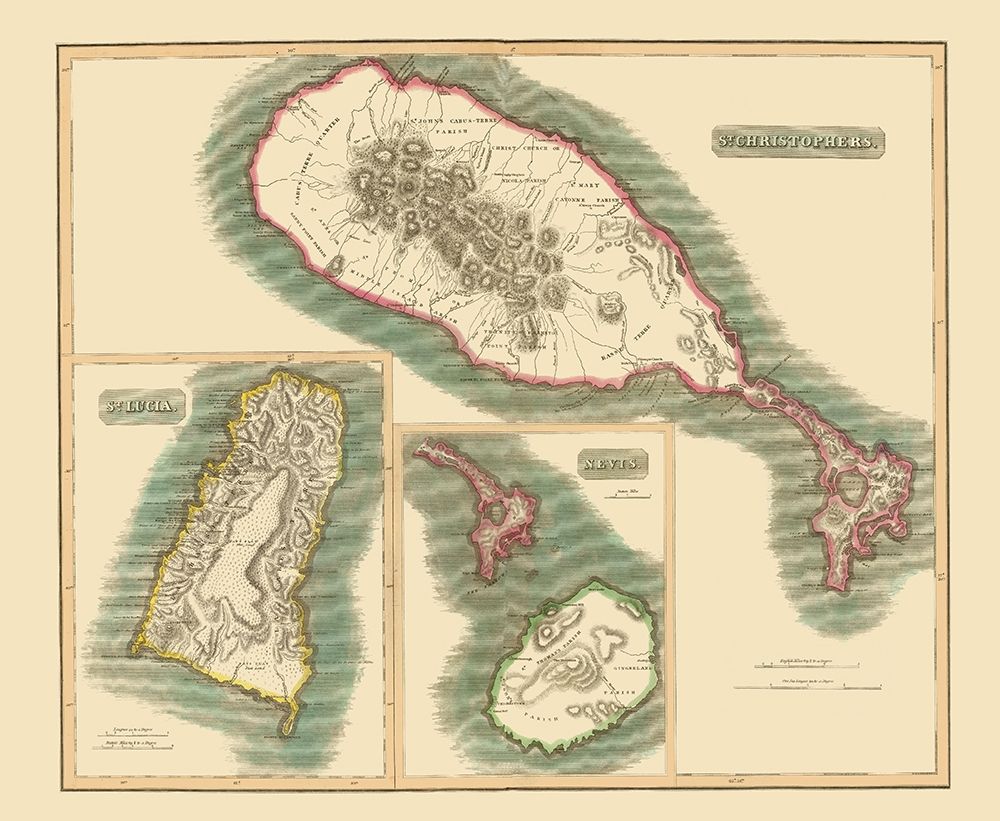 St Christophers St Lucia Nevis - Thomson 1815 art print by Thomson for $57.95 CAD