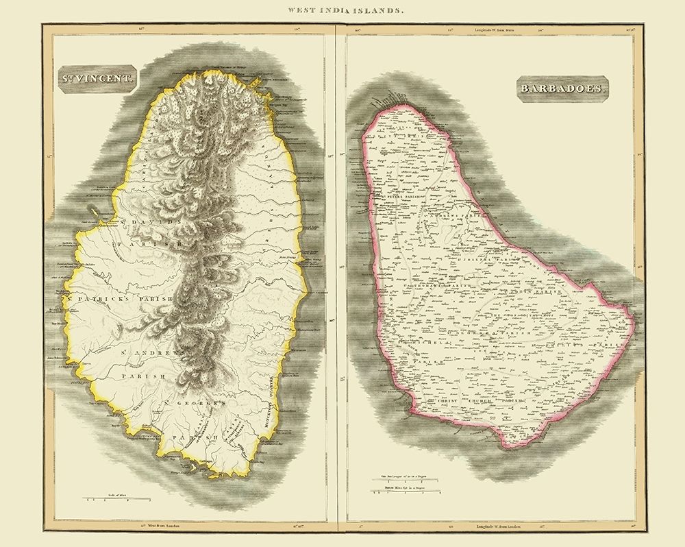 St Vincent Barbados - Thomson 1814 art print by Thomson for $57.95 CAD