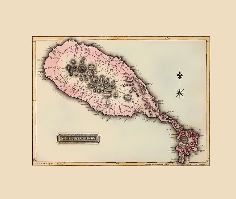 St Kitts St Christophers Caribbean - Lucas 1823 art print by Lucas for $57.95 CAD