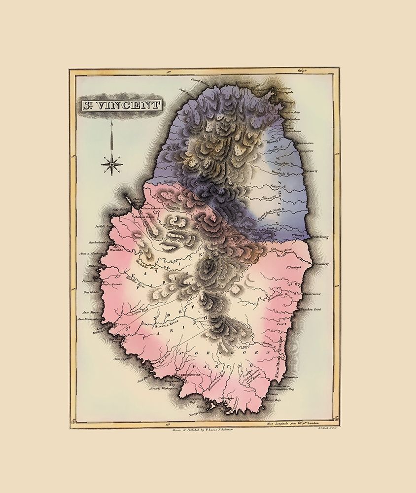St Vincent Caribbean - Lucas 1823 art print by Lucas for $57.95 CAD