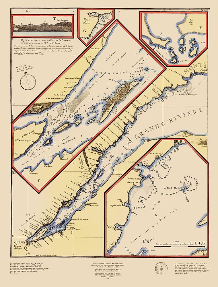 St Lawrence River Quebec Canada - De Fer 1695 art print by De Fer for $57.95 CAD