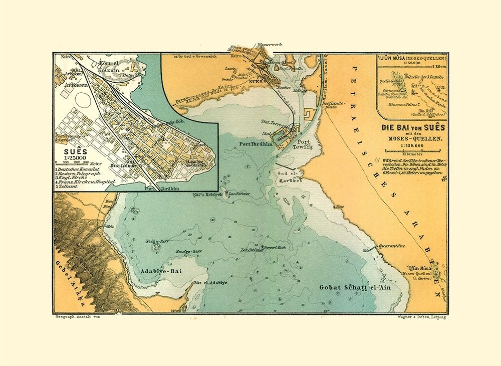Suez Egypt - Baedeker 1913 art print by Baedeker for $57.95 CAD