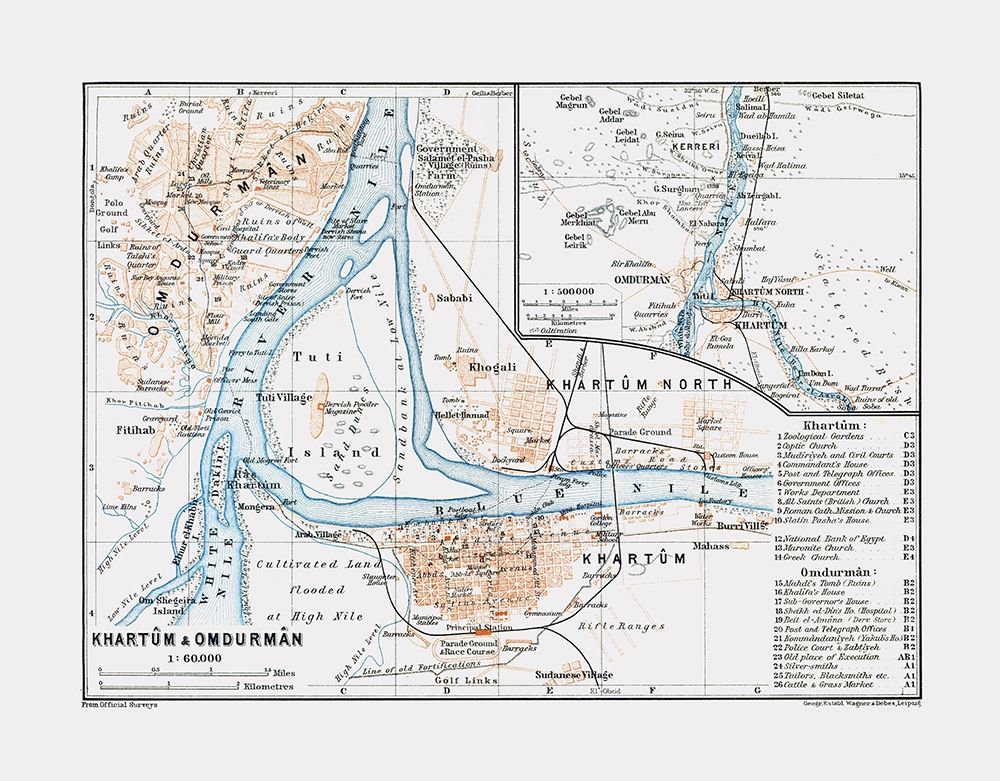 Khartoum Omdurman Sudan Africa - Baedeker 1913 art print by Baedeker for $57.95 CAD