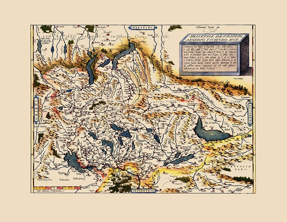 Switzerland - Ortelius 1560 art print by Ortelius for $57.95 CAD
