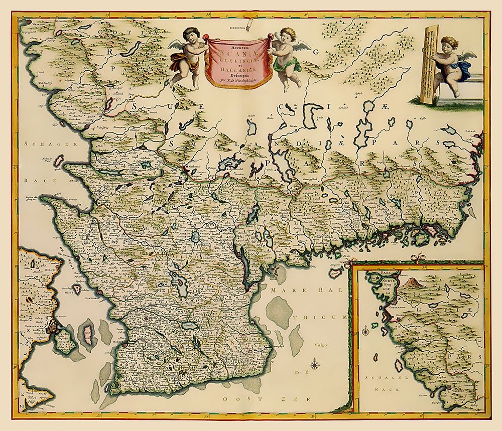 Southern Sweden - De Wit 1688 art print by De Wit for $57.95 CAD