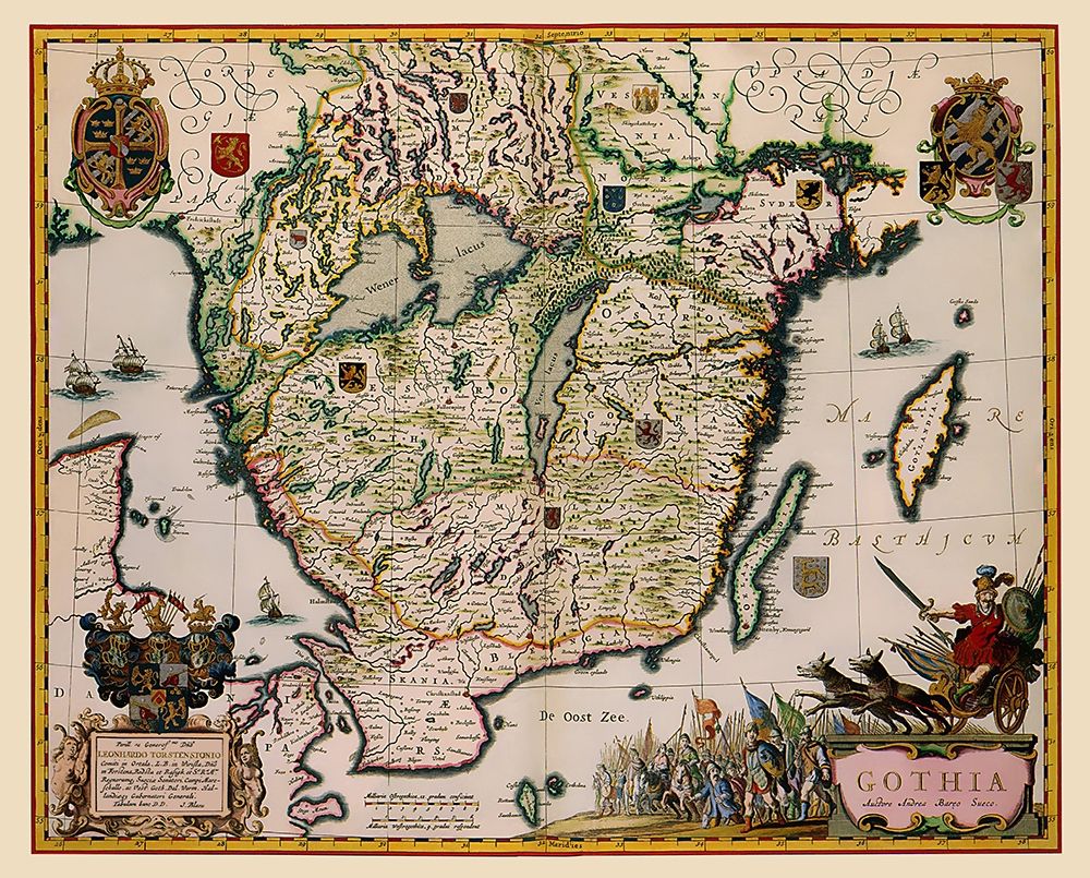 Southern Sweden - Blaeu 1662 art print by Blaeu for $57.95 CAD