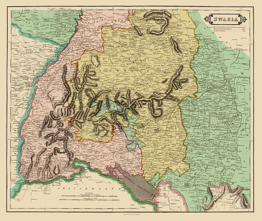 Swabia Region Germany - Hamilton 1831 art print by Hamilton for $57.95 CAD