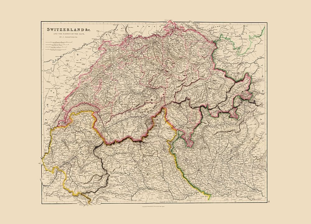 Switzerland - Arrowsmith 1844 art print by Arrowsmith for $57.95 CAD