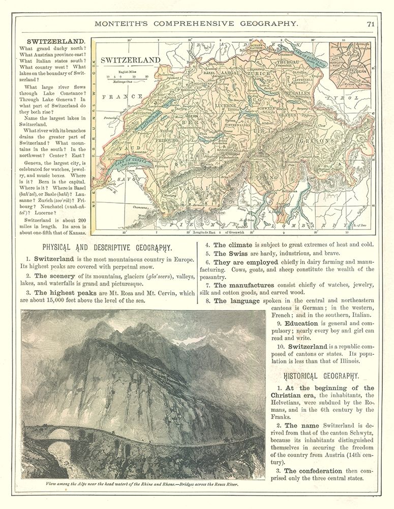 Switzerland - Monteith 1882 art print by Monteith for $57.95 CAD