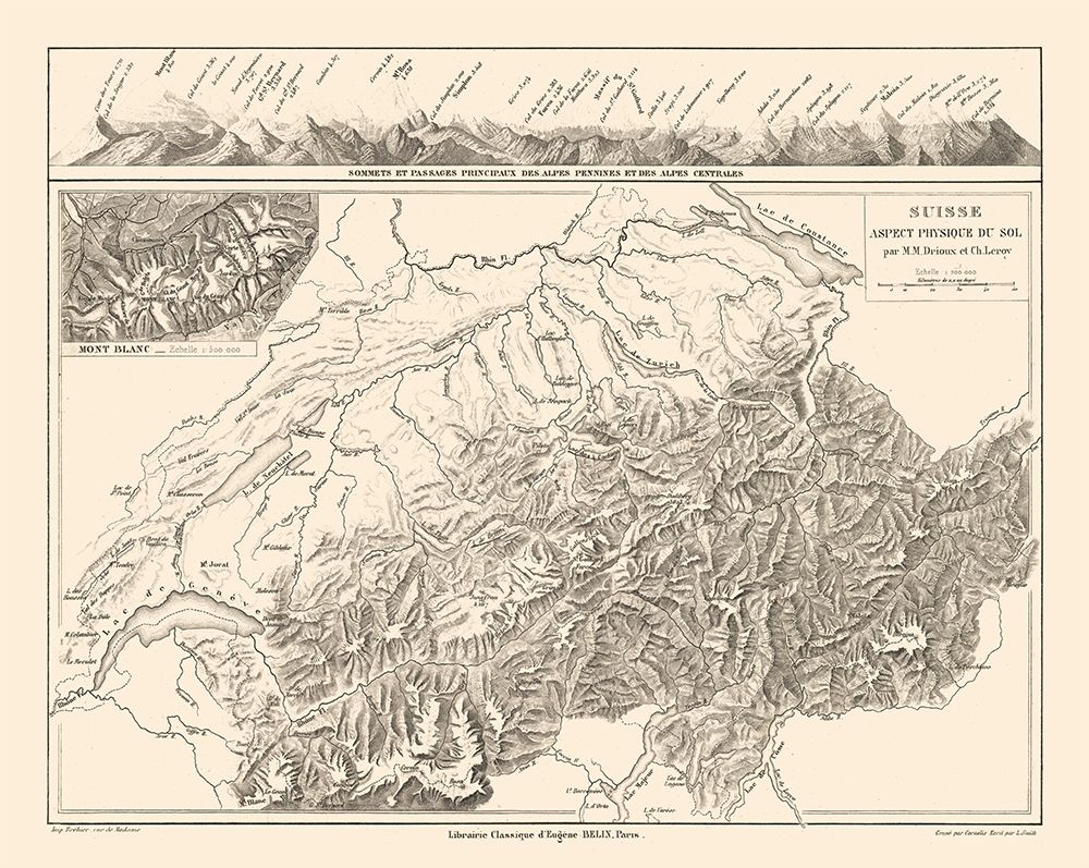 Physical Switzerland - Drioux 1882 art print by Drioux for $57.95 CAD