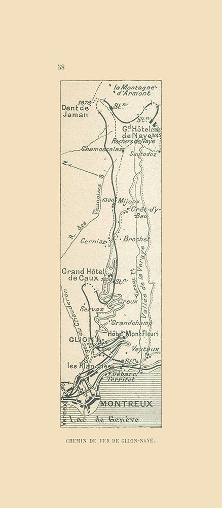 Railroad Switzerland - De Fer 1917 art print by De Fer for $57.95 CAD