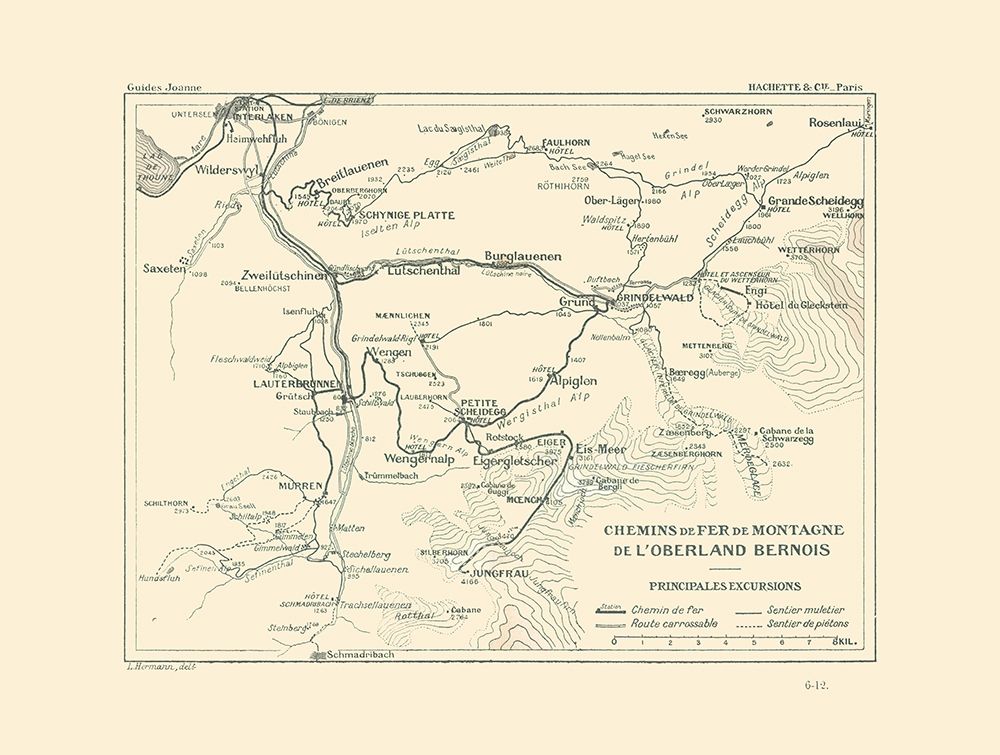Bernese Highlands Railroads Switzerland art print by Swiss Guide for $57.95 CAD