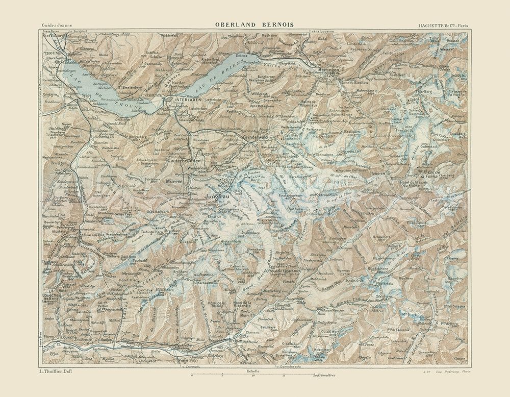 Bernese Highlands Switzerland - Swiss Guide 1917 art print by Swiss Guide for $57.95 CAD