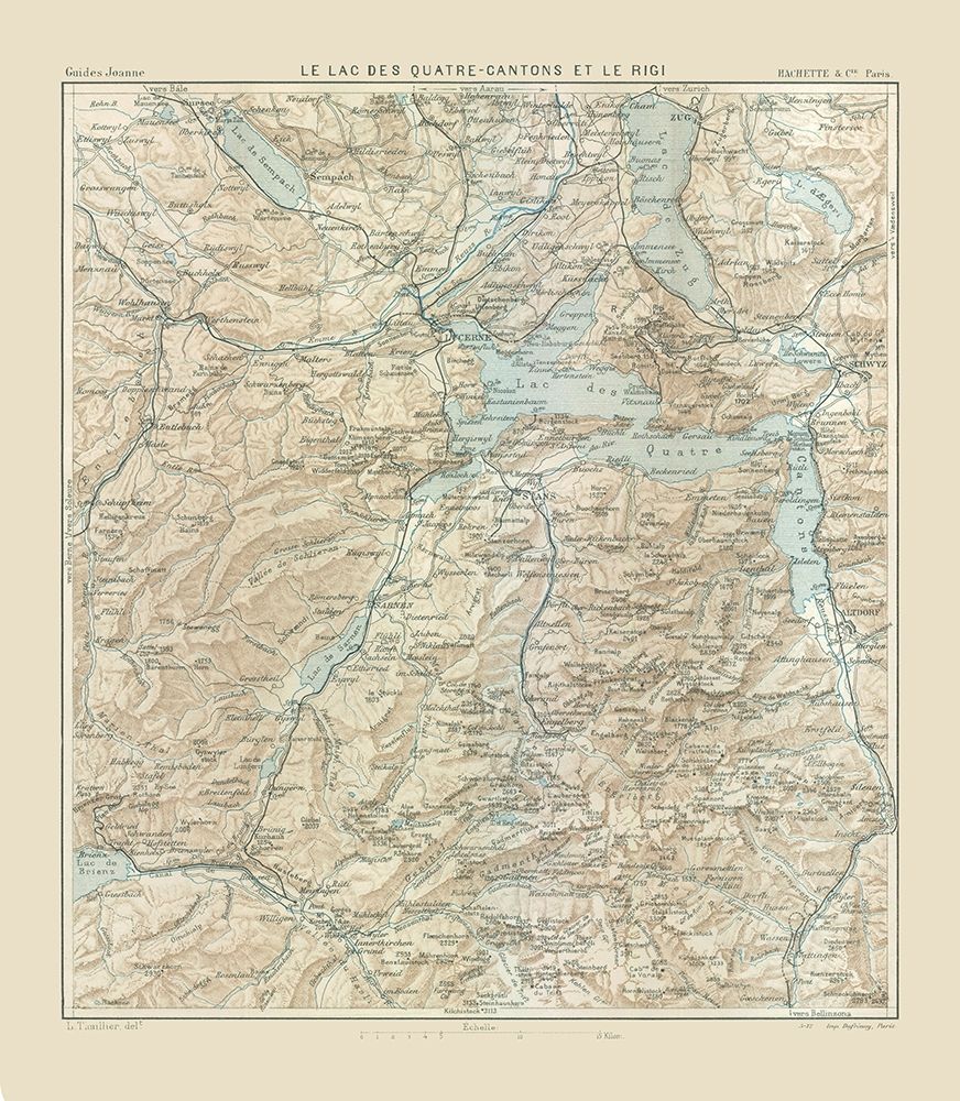 Lake Lucerne Rigi Switzerland - Swiss Guide 1917 art print by Swiss Guide for $57.95 CAD