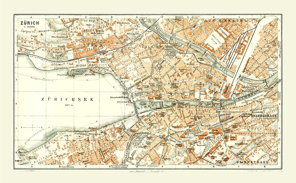 Zurich Switzerland - Baedeker 1921 art print by Baedeker for $57.95 CAD