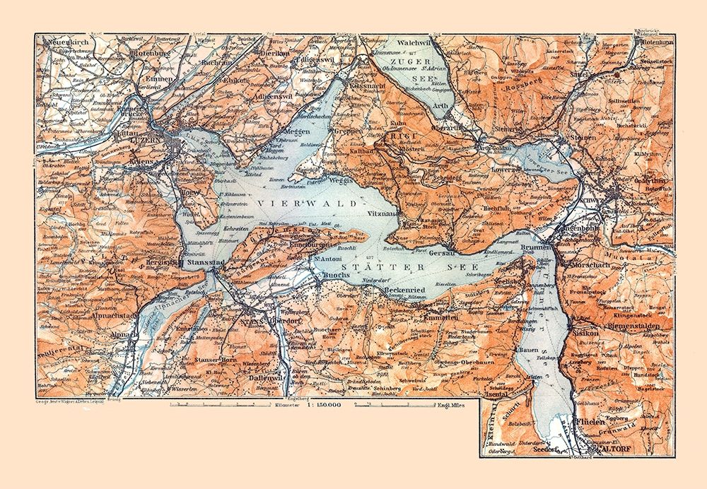 Central Switzerland - Baedeker 1921 art print by Baedeker for $57.95 CAD