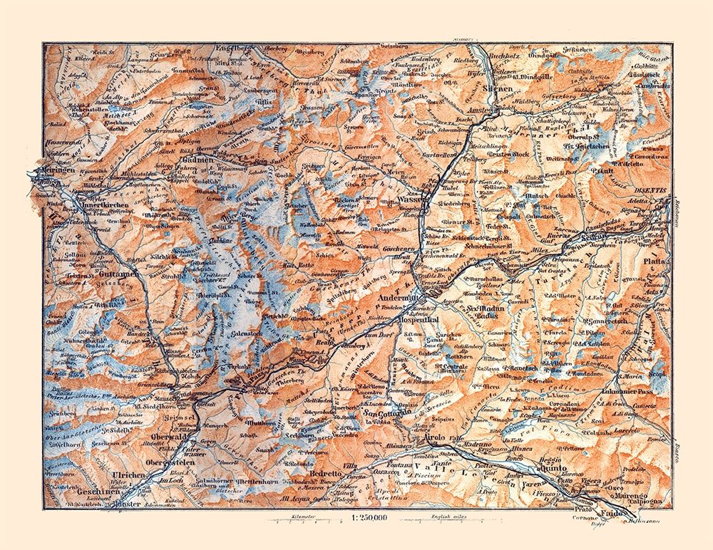 Gadmen Switzerland - Baedeker 1921 art print by Baedeker for $57.95 CAD