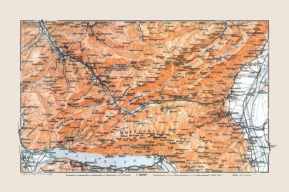 Toggenburg Region Switzerland - Baedeker 1921 art print by Baedeker for $57.95 CAD