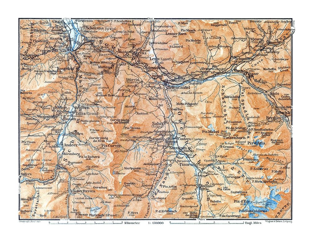 Salux Region Switzerland - Baedeker 1921 art print by Baedeker for $57.95 CAD