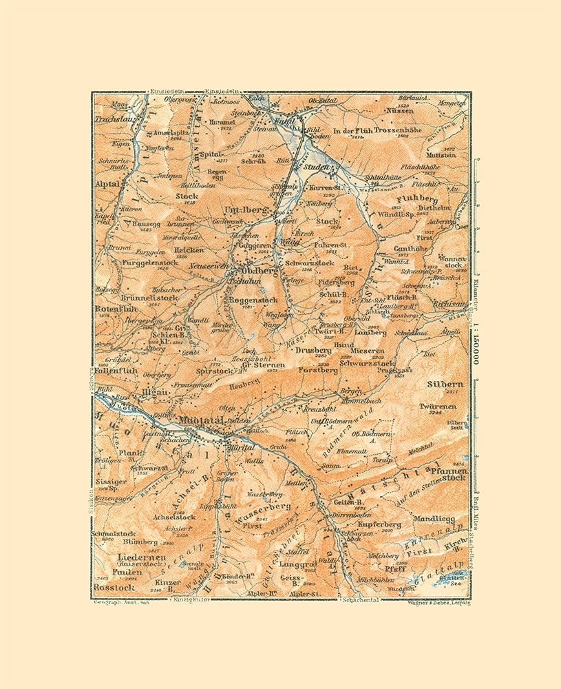 Muotathal Region Switzerland - Baedeker 1921 art print by Baedeker for $57.95 CAD