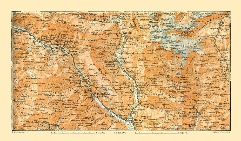 Sobrio Region Switzerland - Baedeker 1921 art print by Baedeker for $57.95 CAD