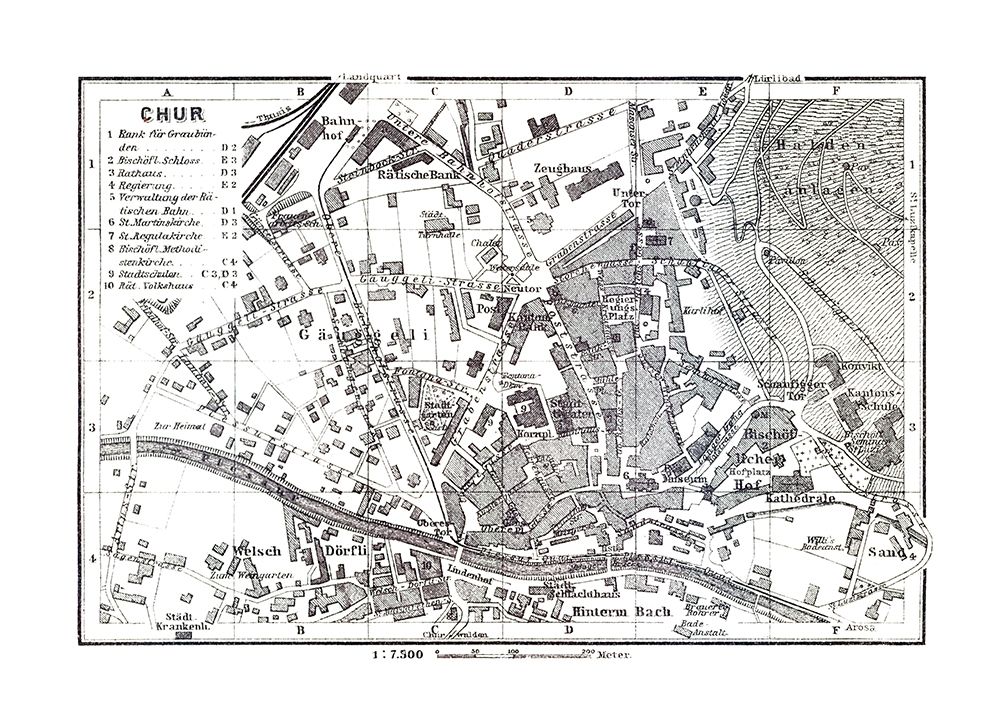 Chur Switzerland - Baedeker 1921 art print by Baedeker for $57.95 CAD