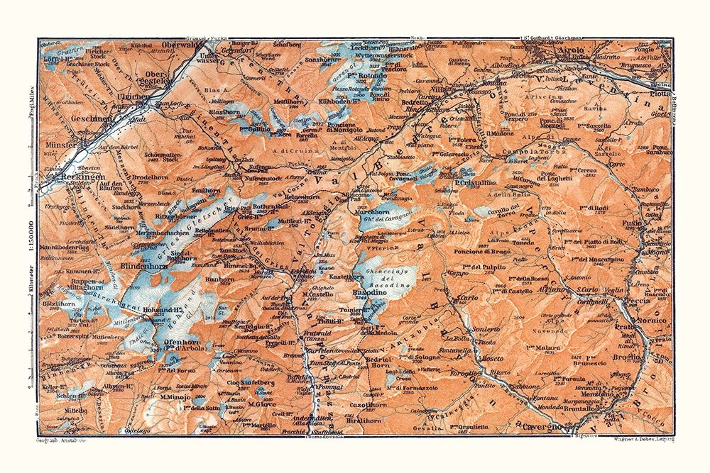 Gries Glacier Region Switzerland - Baedeker 1921 art print by Baedeker for $57.95 CAD