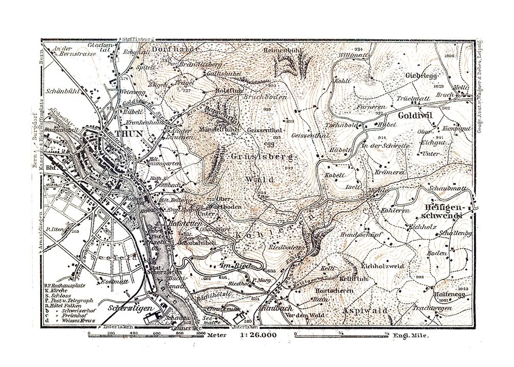 Thun Region Switzerland - Baedeker 1921 art print by Baedeker for $57.95 CAD