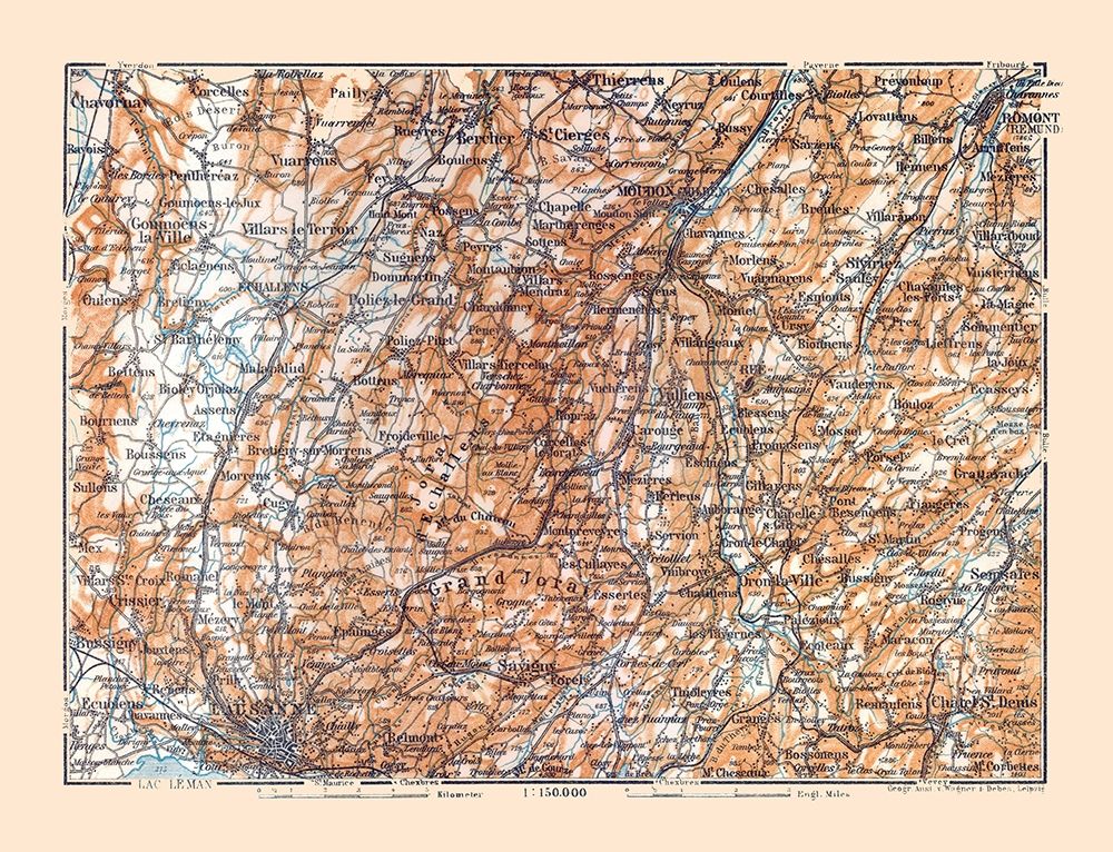 Savigny Region Switzerland - Baedeker 1921 art print by Baedeker for $57.95 CAD