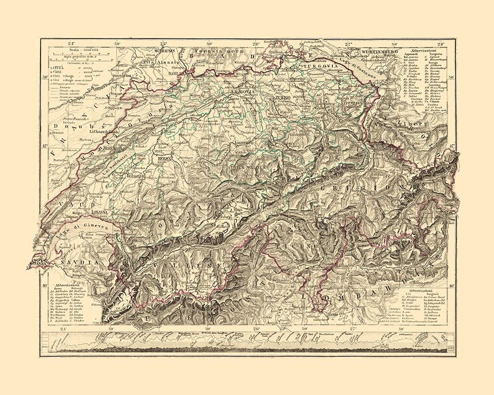 Valais Canton Switzerland - Santini 1794 art print by Santini for $57.95 CAD