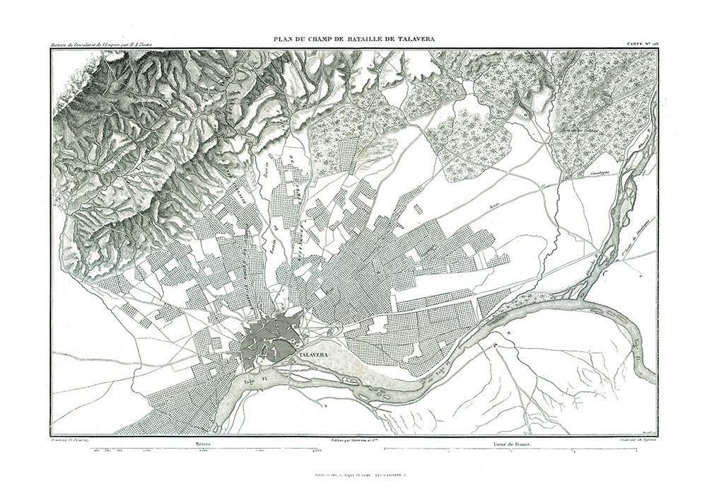 Battle of Talavera, Field Plan - Thiers 1866 art print by Unknown for $57.95 CAD