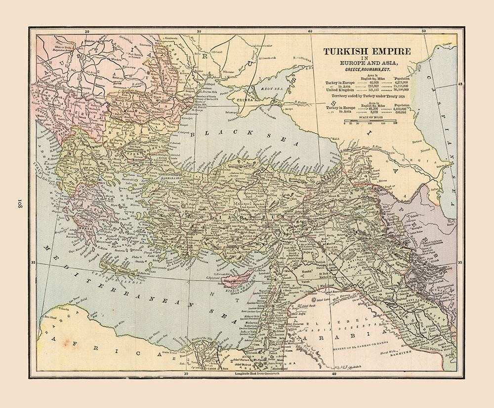 Turkish Empire - Cram 1888 art print by Cram for $57.95 CAD