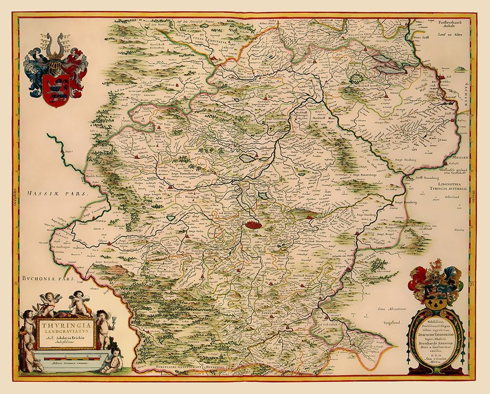 Thuringia State Germany - Blaeu 1635 art print by Blaeu for $57.95 CAD