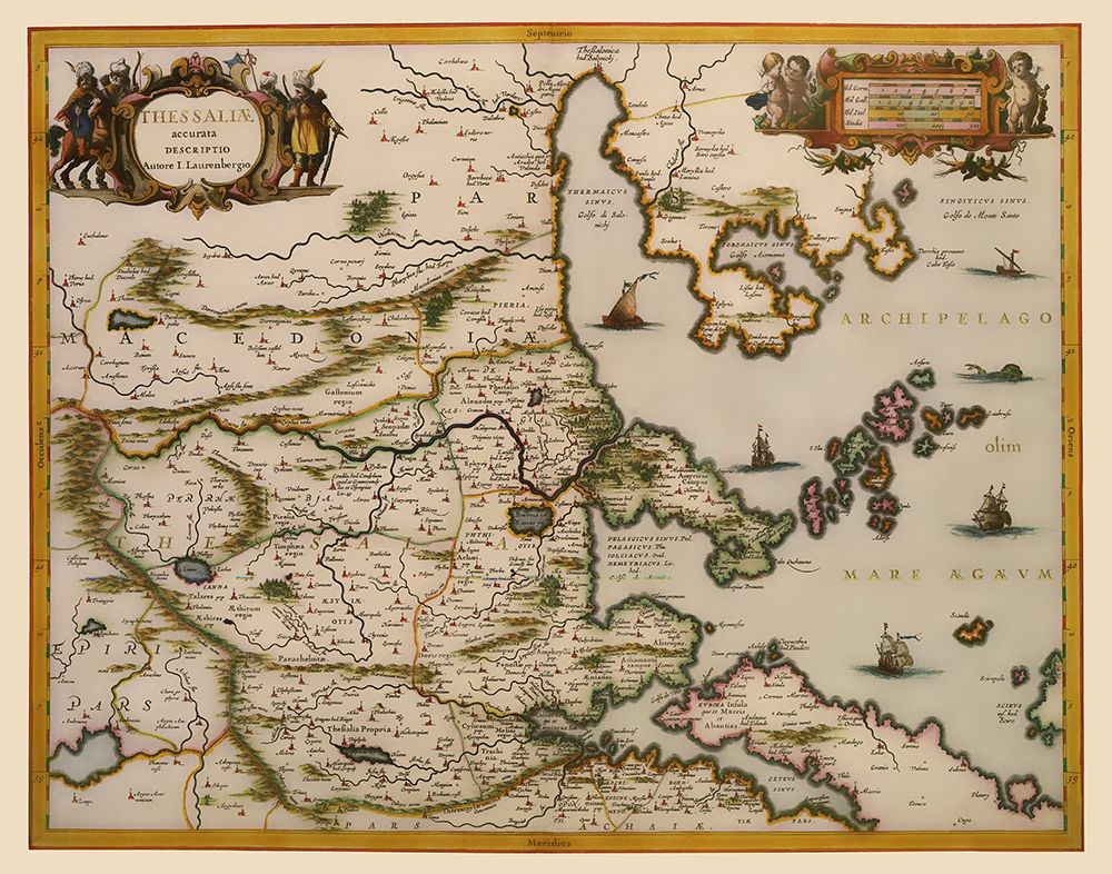 Thessaloniki Region Greece - Blaeu 1654 art print by Blaeu for $57.95 CAD