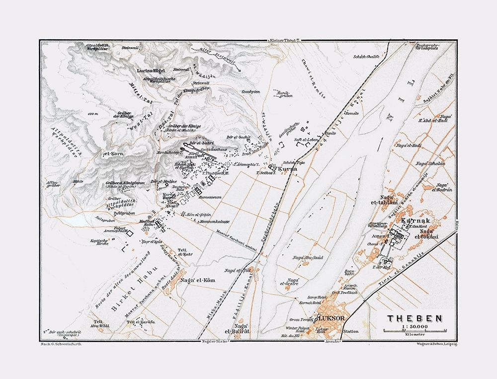 Thebes Egypt - Baedeker 1913 art print by Baedeker for $57.95 CAD