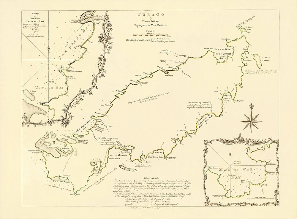 Caribbean Tobago - Jefferys 1765 art print by Jefferys for $57.95 CAD